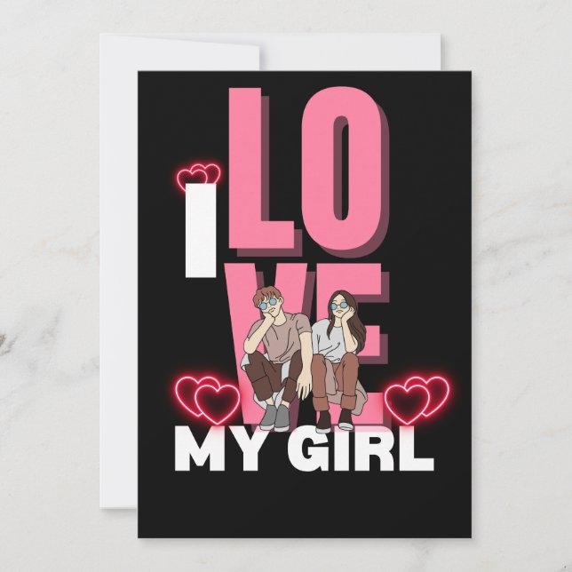 Convites Eu Amo Minha Namorada Personalizado  (Frente)