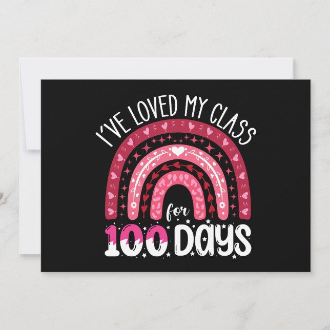 Convites Eu Amo Minha Turma Há 100 Dias de Aula (Frente)