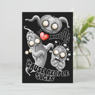 Convites Eu Amo Monstros Porque as Pessoas São Ruins