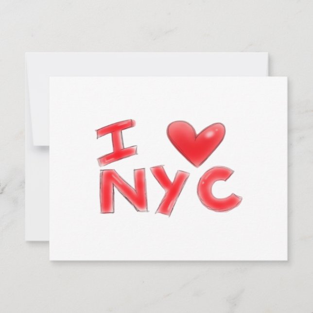 Convites Eu Amo NYC Clássico (Frente)