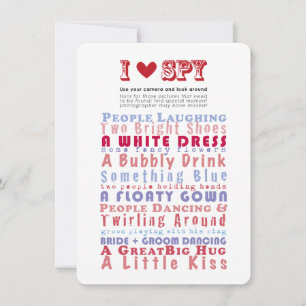 Convites Eu amo o jogo de caça a fotos de espião