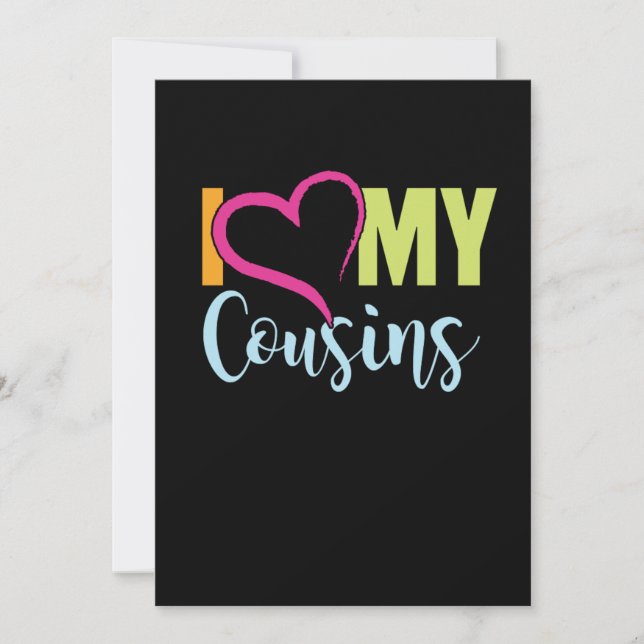 Convites Eu Amo Os Meus Primos Irmão Irmã Tia Tio Gift (Frente)