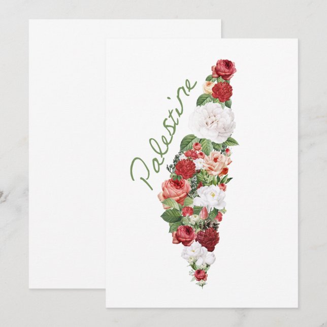 Convites Eu Amo Palestina Meu Mapa Nacional Palestino (Frente/Verso)