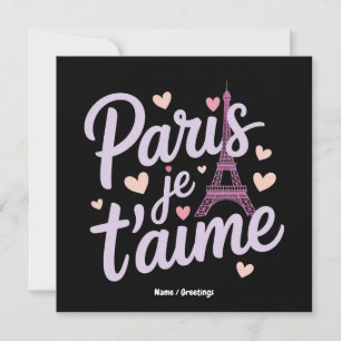 Convites Eu Amo Paris Je t'aime Torre Eiffel França Camiset