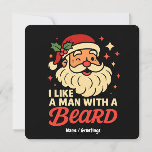 Convites Eu Amo Um Homem Com Barba Natal Papai Noel Engraça