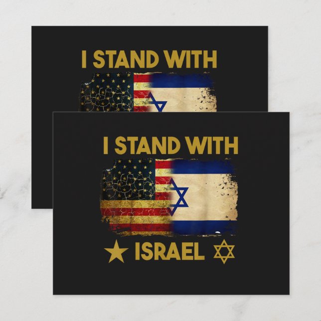 Convites Eu Apoio Israel Bandeira da América (Frente/Verso)