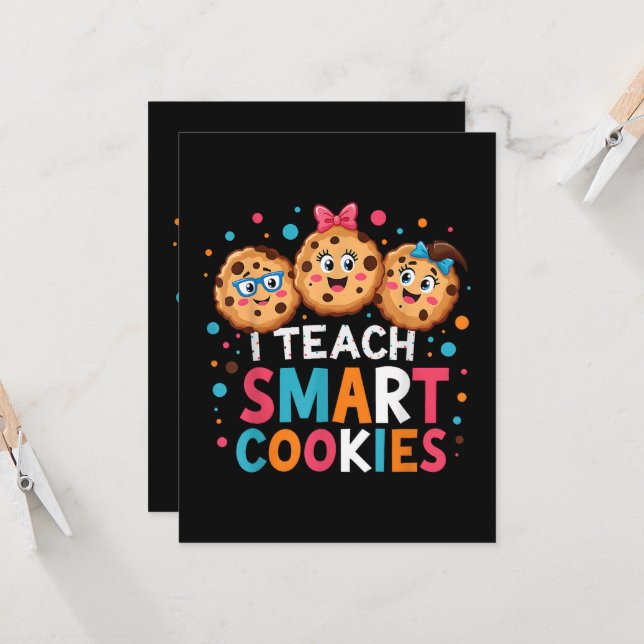 Convites Eu Ensino Biscoitos Inteligentes De Volta à Escola (Frente/Verso In Situ)
