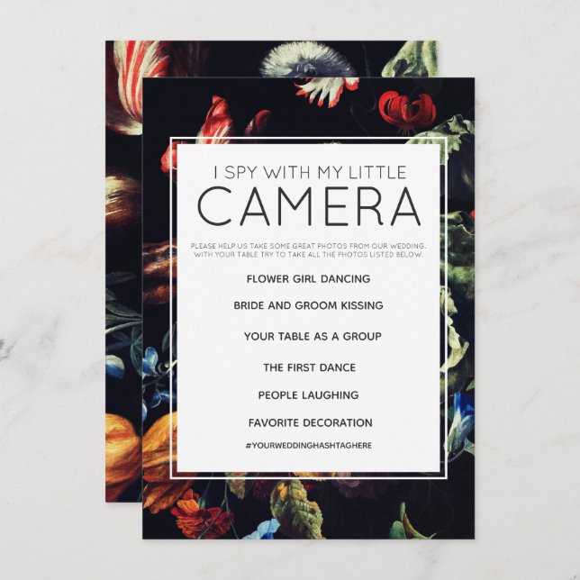 Convites Eu Espio Com a Minha Pequena Câmera Jogo de Casame (Frente/Verso)