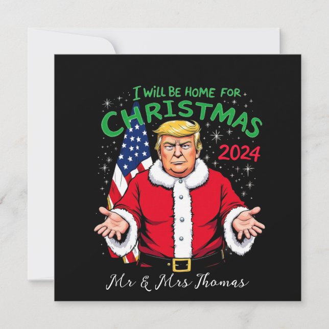 Convites Eu estarei em casa para as celebrações de Natal de (Frente)