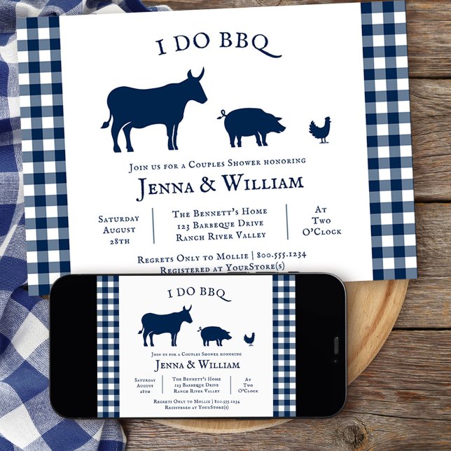 Convites Eu faço Chá de Marinho CHURRASCO de armário Casal  (I DO BBQ couples shower grill themed invitation from my rustic farmhouse BBQ collection
)