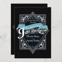 EU FAÇO CHURRASCO BARBECO Noivado preto e branco l