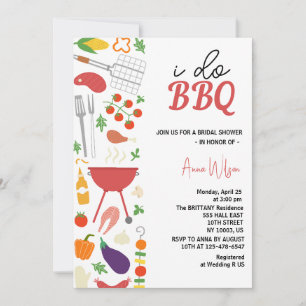 Convites Eu faço churrasco casais chuveiro engajamento casa