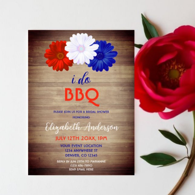 Convites Eu Faço Churrasco Patriótico Floral Chá de Noiva (Criador carregado)
