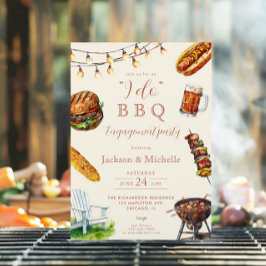 Convites EU FAÇO festa de noivado de latão de CHURRASCO