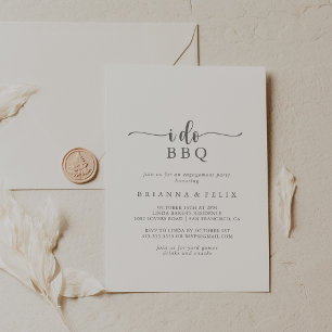 Convites Eu faço Festa de noivado de prata minimalista do C