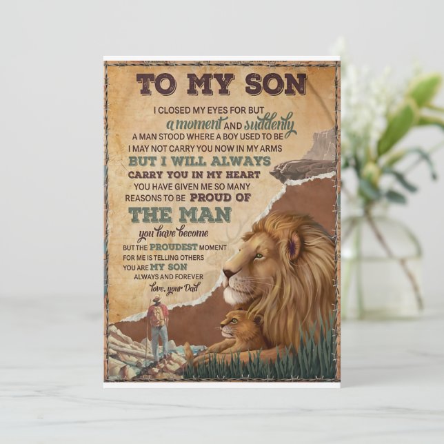 Convites Eu fechei os olhos por apenas um momento - Pai par (Em pé/Frente)