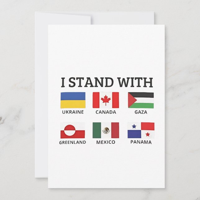 Convites Eu fico com o Canadá México Gaza Ucrânia (Frente)