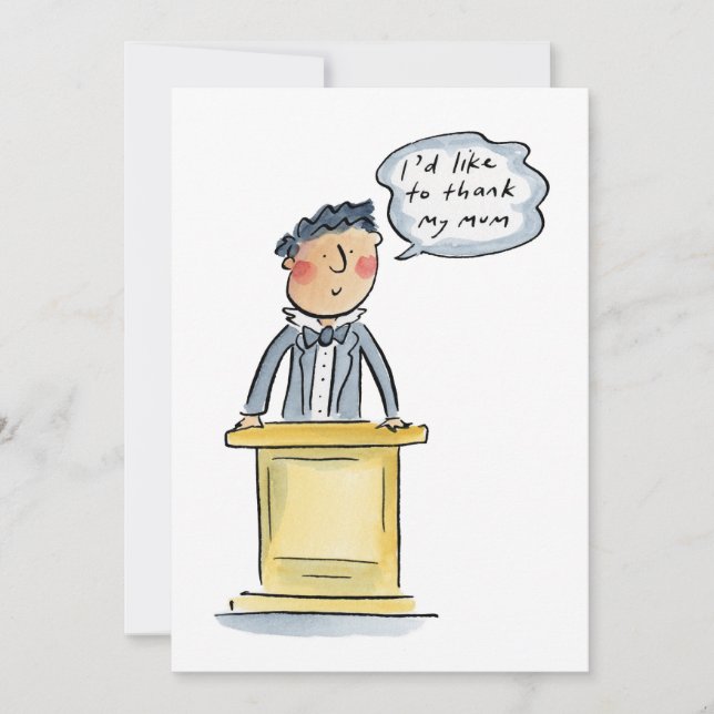 Convites Eu gostaria de obrigado minha mãe (Frente)