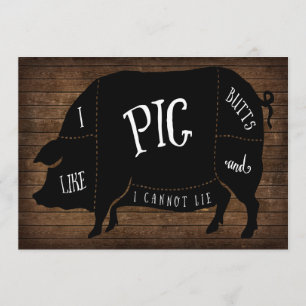 Convites Eu gosto de bumbuns do porco e eu não posso