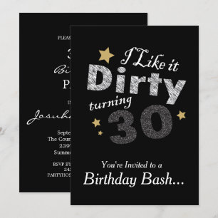 Convites Eu gosto de "Dirty Turning 30" - aniversário de 3