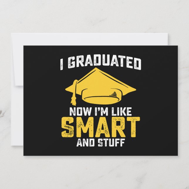 Convites Eu Me Formei Agora Como Smart E Stuff Graduação (Frente)