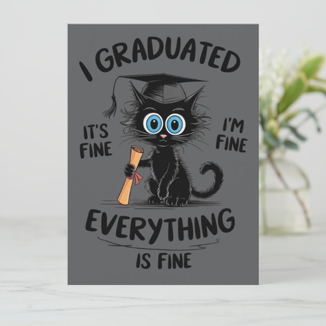 Convites Eu Me Formei Está Tudo Bem Estou Bem Tudo Está Bem (Em pé/Frente)