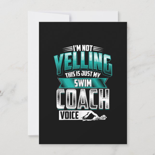 Convites Eu Não Estou Gritando Natação Treinador Voz Engraç (Frente)