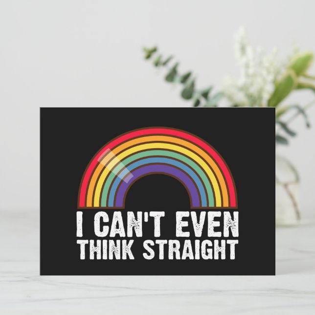 Convites Eu Nem Posso Pensar Direito Mês do Orgulho LGBTQ+ (Em pé/Frente)