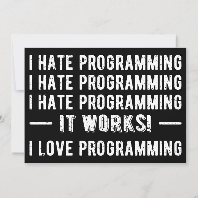 Convites Eu Odeio Programação - Programador Engraçado II (Frente)