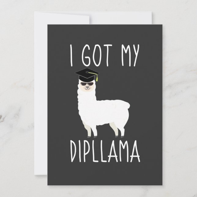 Convites Eu Peguei Minha Graduação De Dipllama Llama Pun (Frente)