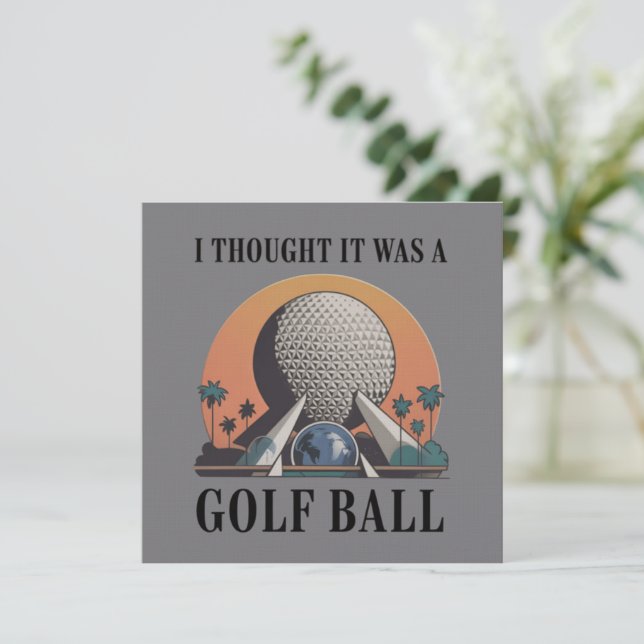 Convites Eu pensei que era uma bola de golfe amante do golf (Em pé/Frente)