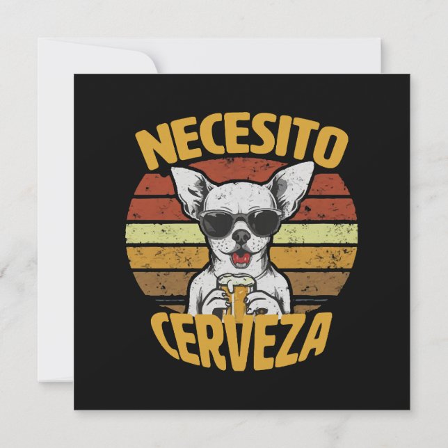 CONVITES EU PRECISO DE UMA CERVEJA DE CHIHUAHUA FOFA (Verso)