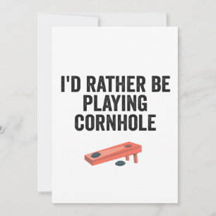 Convites Eu Preferiria Estar Jogando Cornhole Presente Dive