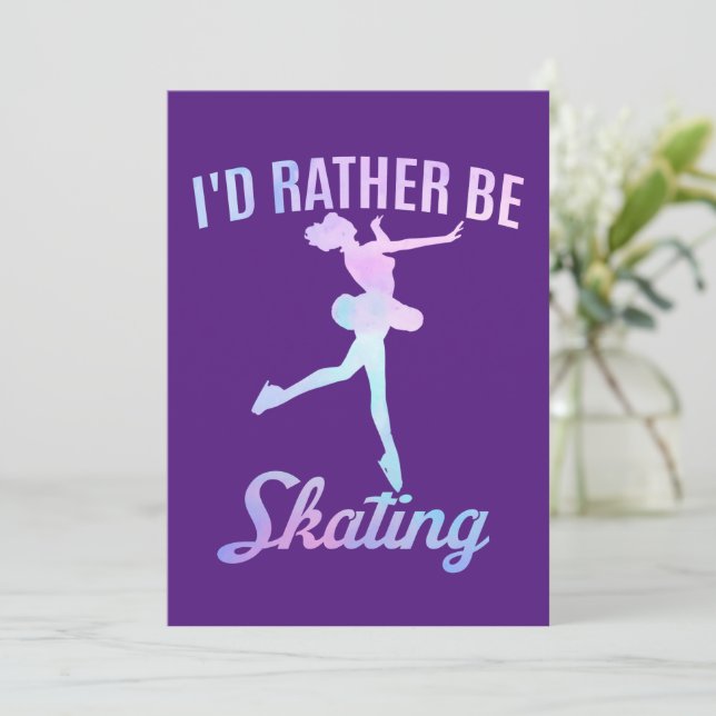 Convites Eu Preferiria Estar Patinando (Em pé/Frente)