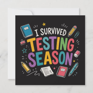 Convites Eu Sobrevivi à Temporada de Testes Humor Escolar