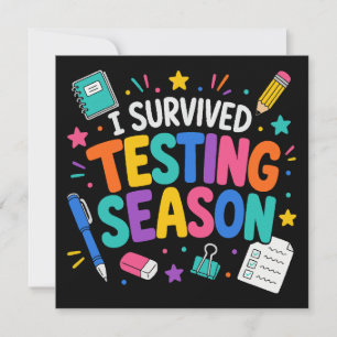 Convites Eu Sobrevivi à Temporada de Testes Humor Escolar