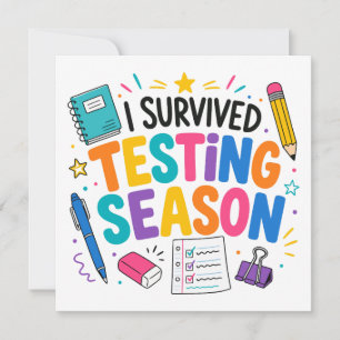 Convites Eu Sobrevivi à Temporada de Testes Humor Escolar