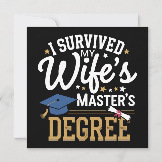 Convites Eu Sobrevivi ao Mestrado da Minha Esposa - Graduaç (Frente)