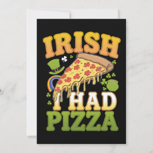 Convites Eu sou Irlandês Eu Comi Pizza Dia de São Patrício 