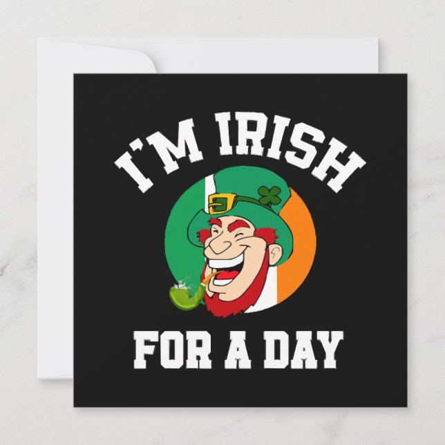 Convites Eu sou irlandês por um dia. (Frente)