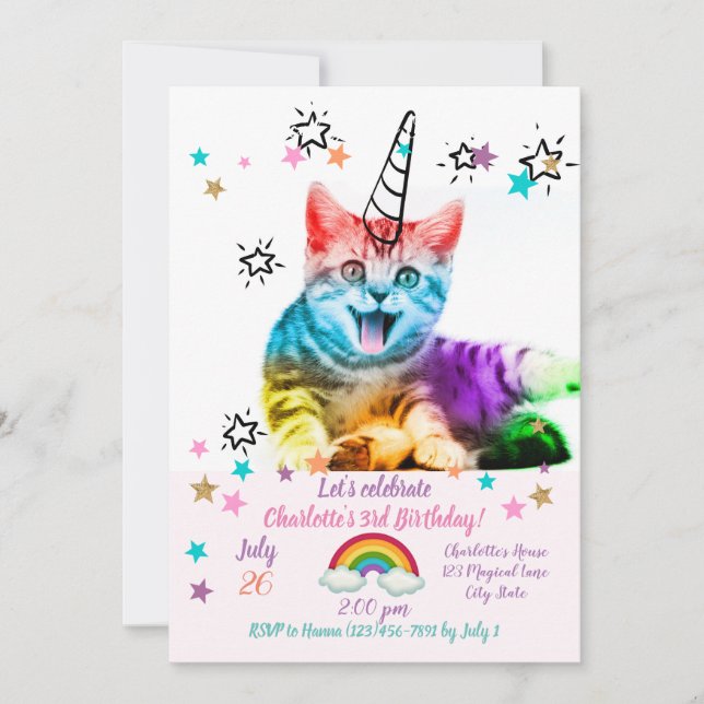 Convites Eu sou tão meowgical! (Frente)