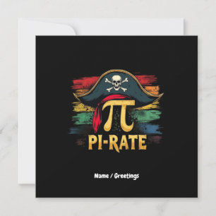 Convites Eu sou um pirata Pi Day Uma Engraçada Aventura Mat