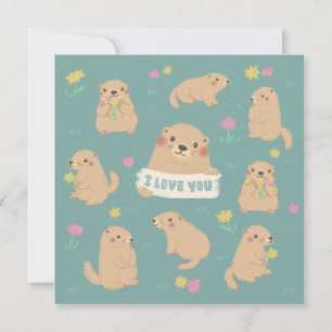 Convites Eu Te Amo, Ilustração Marmots