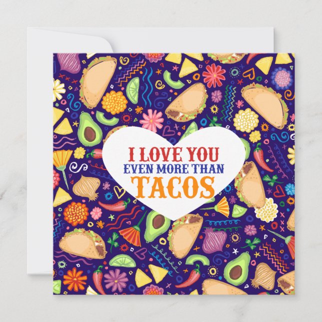 Convites "Eu te amo mais que tacos" Mini Impressão (Frente)
