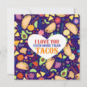 Convites "Eu te amo mais que tacos" Mini Impressão
