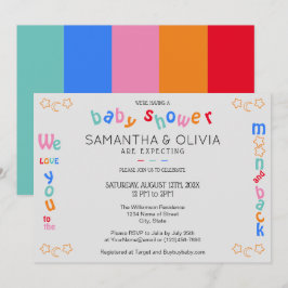 Convites Eu te amo na lua e no Chá de fraldas LGBTQ+ I