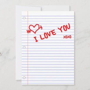 Convites eu te amo: papel para notebook