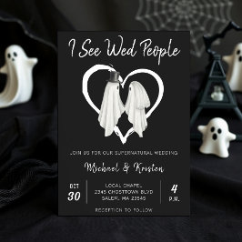 Convites Eu Vejo Casamento de Halloween De Fantasmas Da Pes