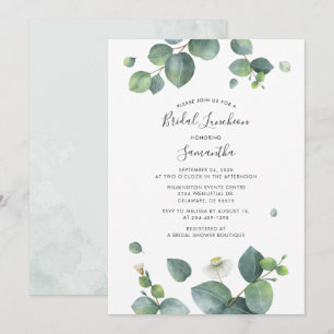 Convites Eucalipto Botânico Deixa Almoço Bridal