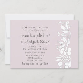 Convites Eucalipto branco no casamento cristão Lavanda